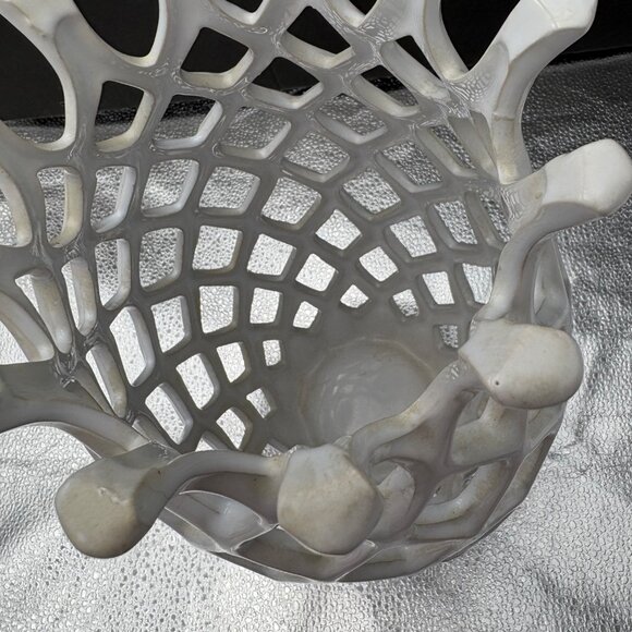 Lattice Design Vase White Ceramic Oen Weave 12” Tall Boho Hippie Cottagecore‎ - Picture 7 of 10